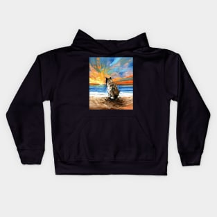 Beach Days - Snowshoe Cat Kids Hoodie